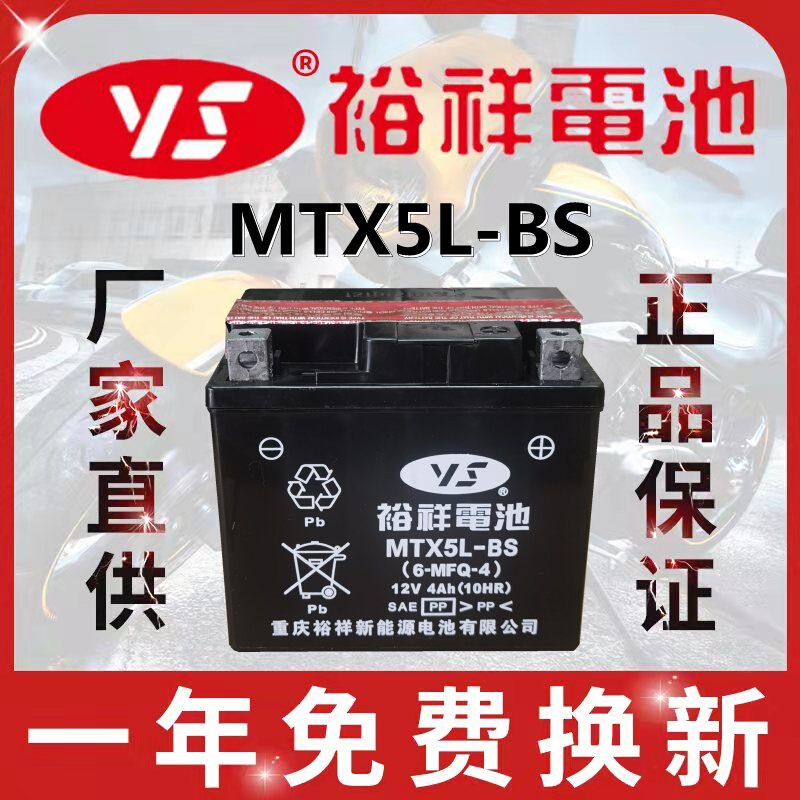 摩托车电瓶12V通用MTX5L-BS免维护巧格i天剑飞致150福喜as125