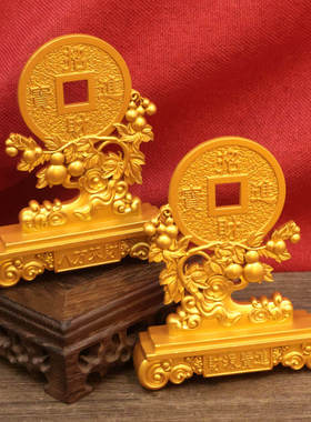 招财进宝福禄摆件铜钱葫芦客厅酒柜装饰品摆件店铺开业办公室礼品