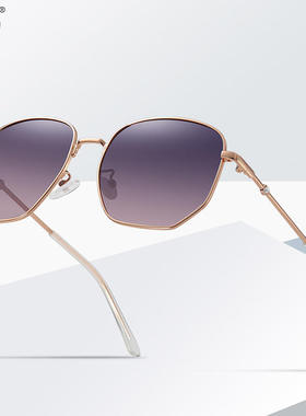 墨镜女高级感金属太阳镜超轻时尚旅游防晒防紫外线女士渐变偏光镜