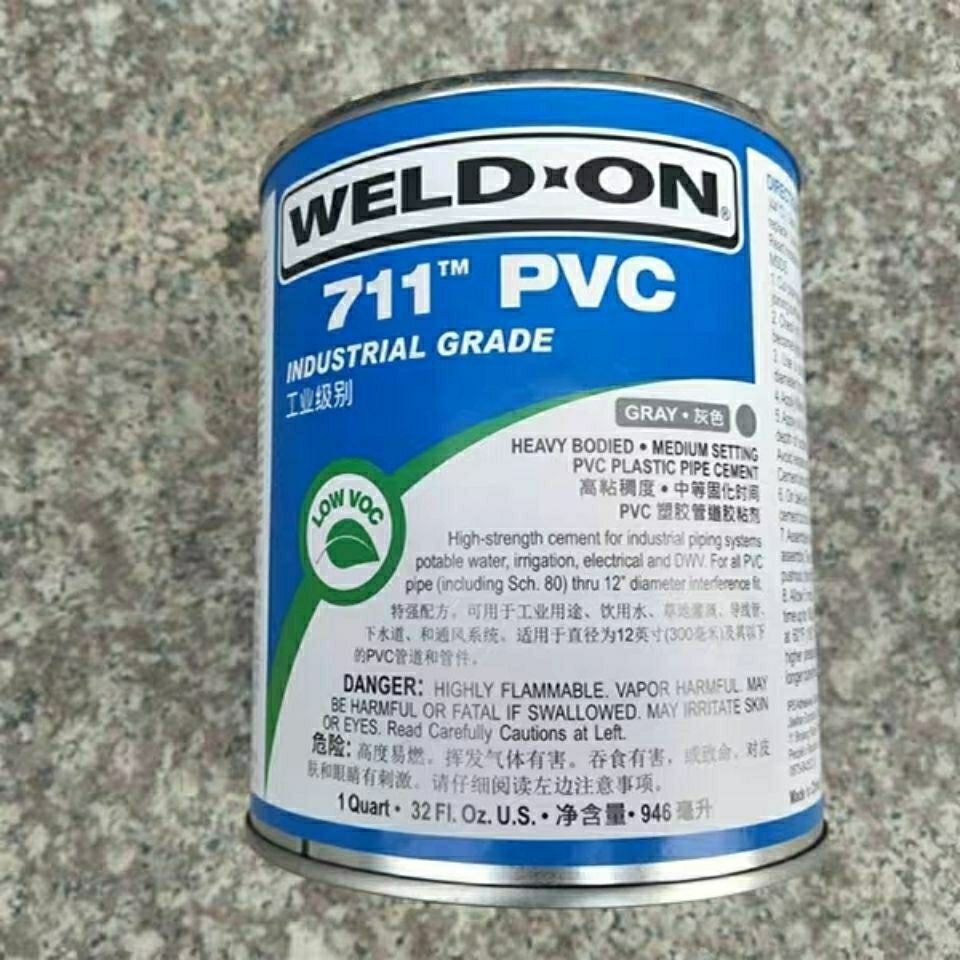 进口管道胶粘剂 粘结剂 UPVC胶水 IPS 711 PVC WELD-ON 946ML/桶