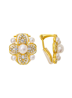 Manreya玛芮雅耳夹凡尔赛晚宴淡水珍珠无耳洞耳钉