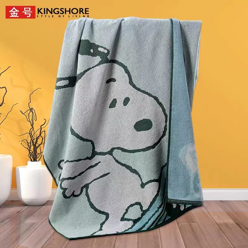 金号史努比联名ip浴巾纯棉吸水