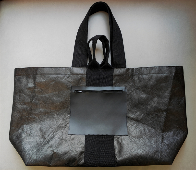 JZLIFE黑色杜邦纸包托特包旅行袋