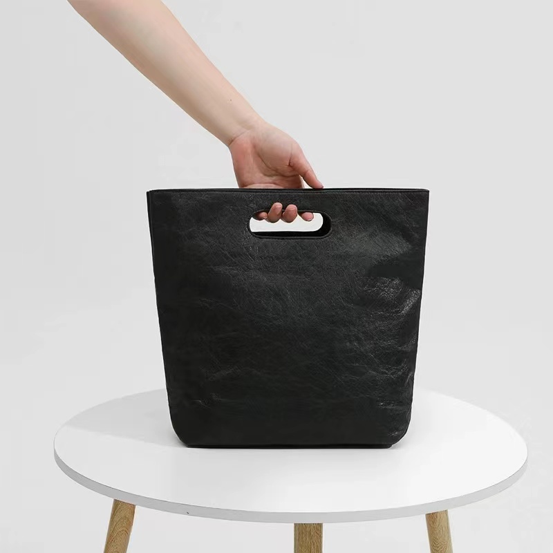 复古文艺轻便水洗杜邦纸袋女牛皮纸包手提电脑包女杂物手拎袋定制