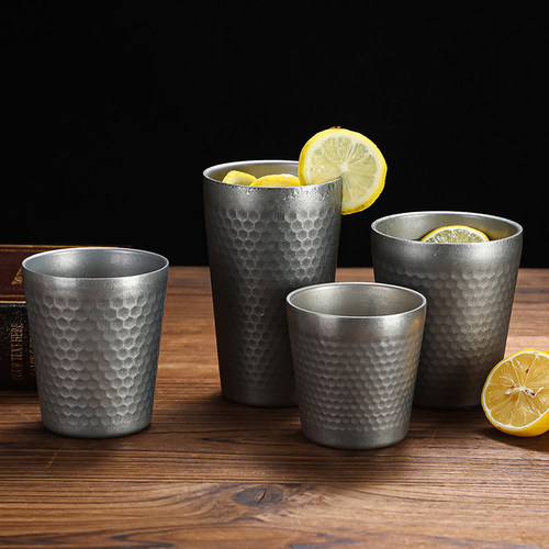 复古不锈钢杯子水杯茶杯果汁杯