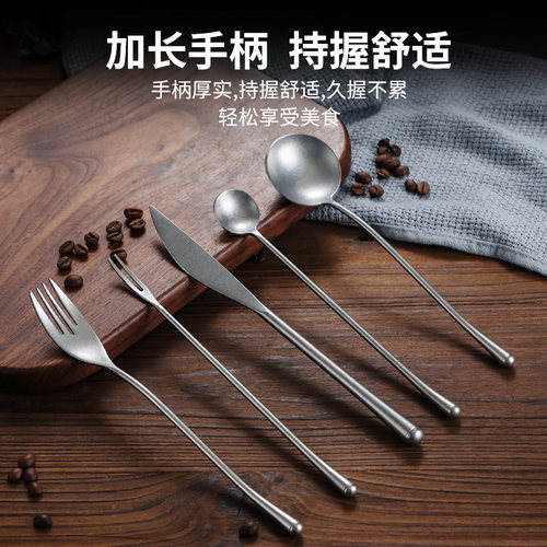 古厨复古雪花砂筷子勺子叉子餐刀