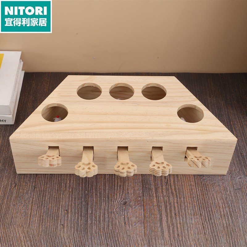 日本进口便宜得利打地鼠猫玩具猫抓板窝磨爪神器自嗨猫抓板实木互