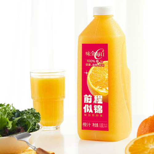 味全0脂肪果汁果饮品1.6L家庭装