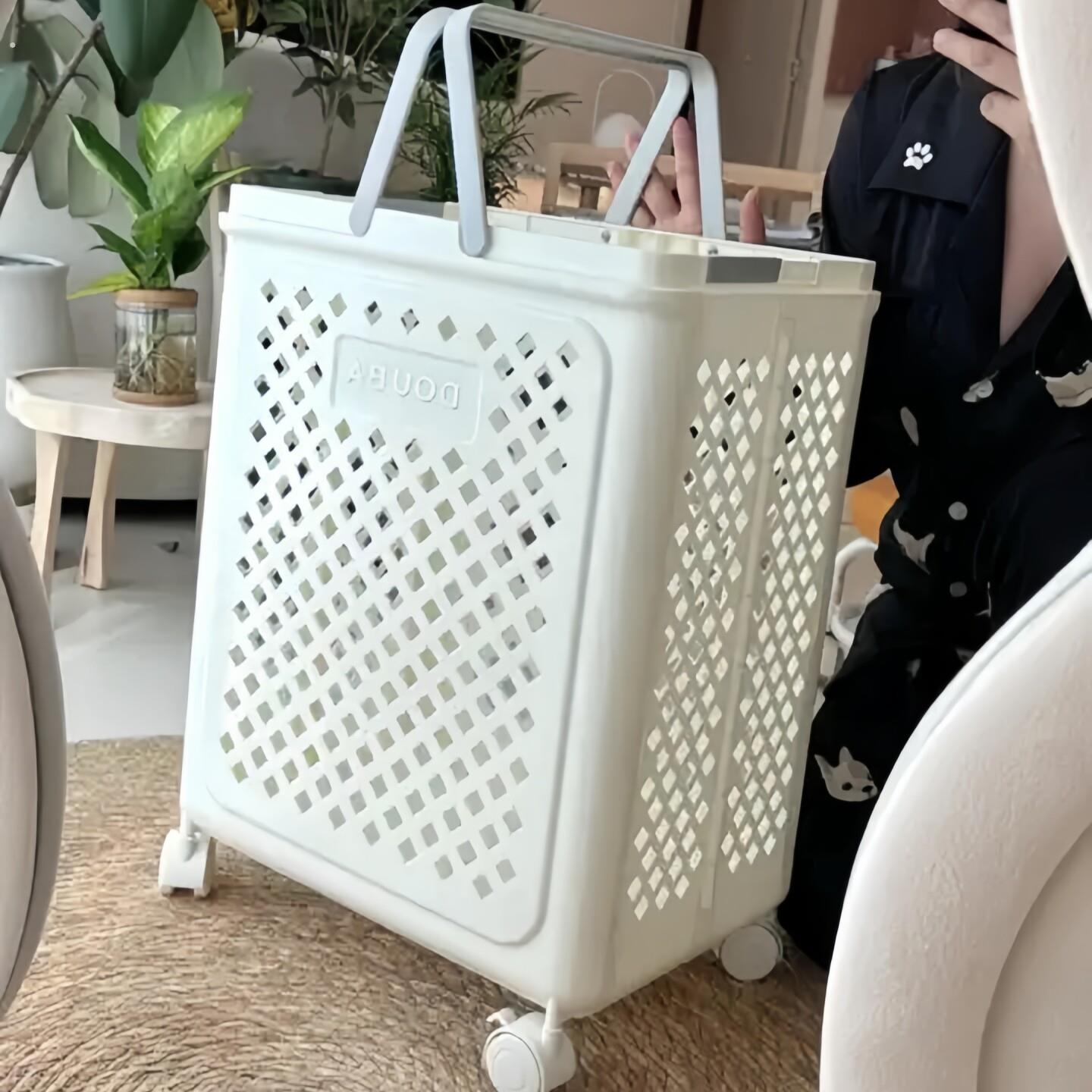 可移动推车脏衣篮放脏衣服收纳筐家用大容量带轮卫生间浴室洗衣筐