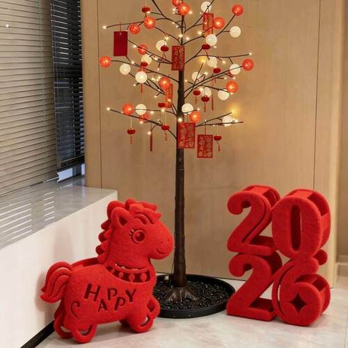 2026马年摆件立体新年装饰福字摆件高级感客厅店铺创意场景布置