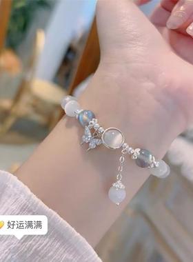 国风新中式网红女复古小众设计竹叶手串高级感送闺蜜手链学生韩版