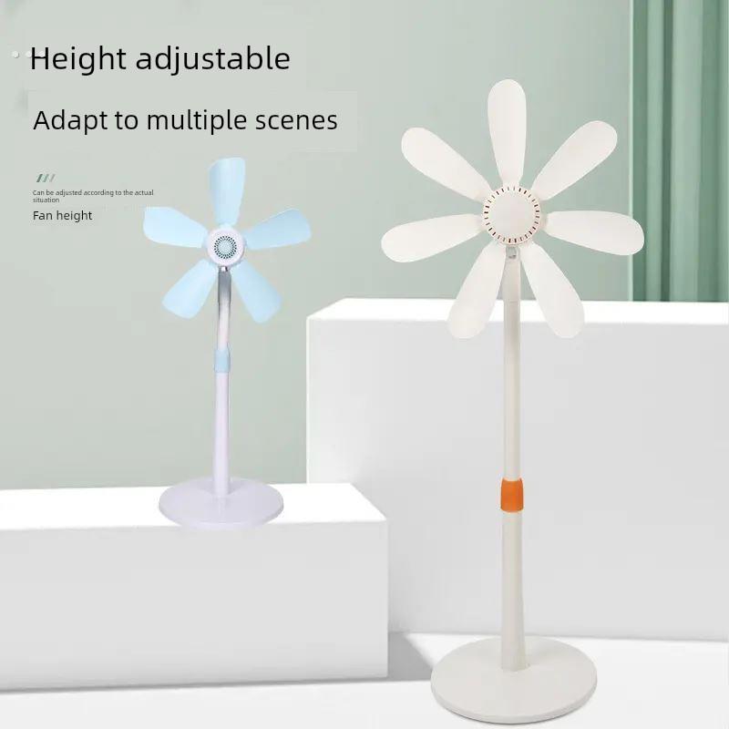 立式电扇家用小型落地扇软叶学生宿舍台式安静宿舍可收放式床头电