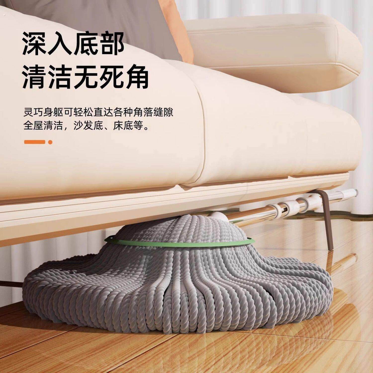 免手洗自拧水拖把新款家用旋转型超细纤维带桶懒人免洗吸水墩布