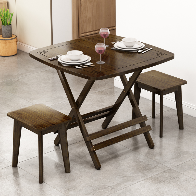 便携楠竹简易风正方形吃饭折叠桌