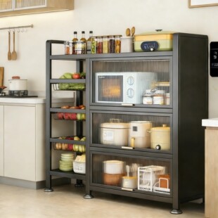 厨房置物架多功能多层收纳架家用新款沥水架一体橱柜菜篮储物柜