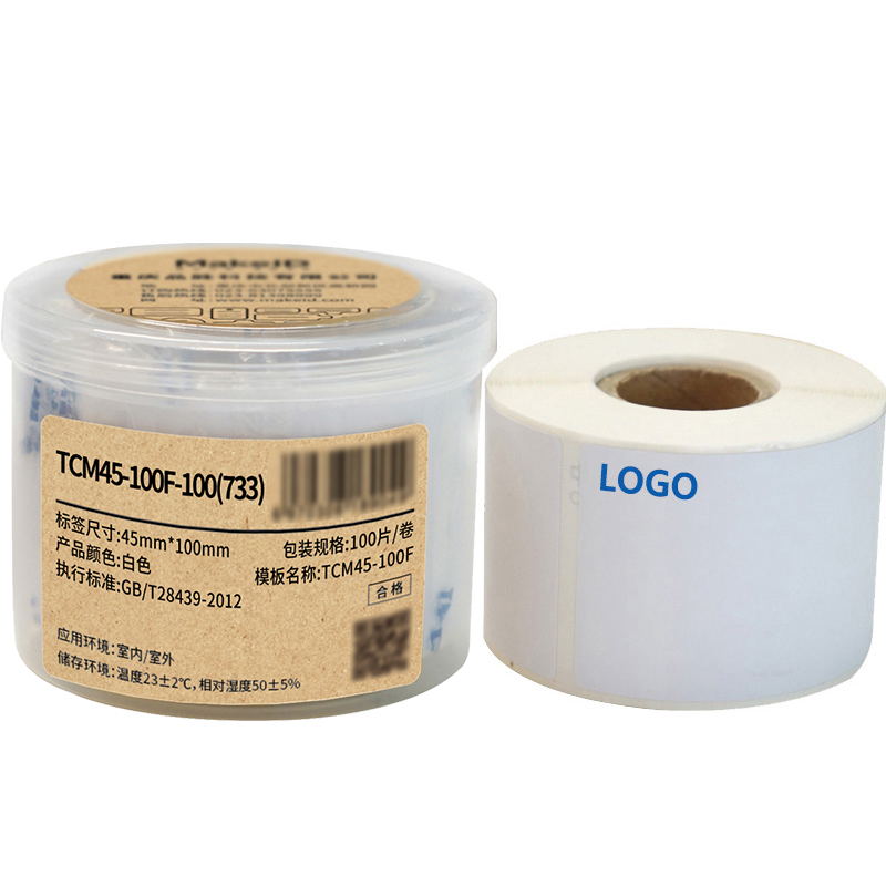 Makeid  TCM45-100F-100(733)  打印标签纸 45*100mm  1  卷  白色