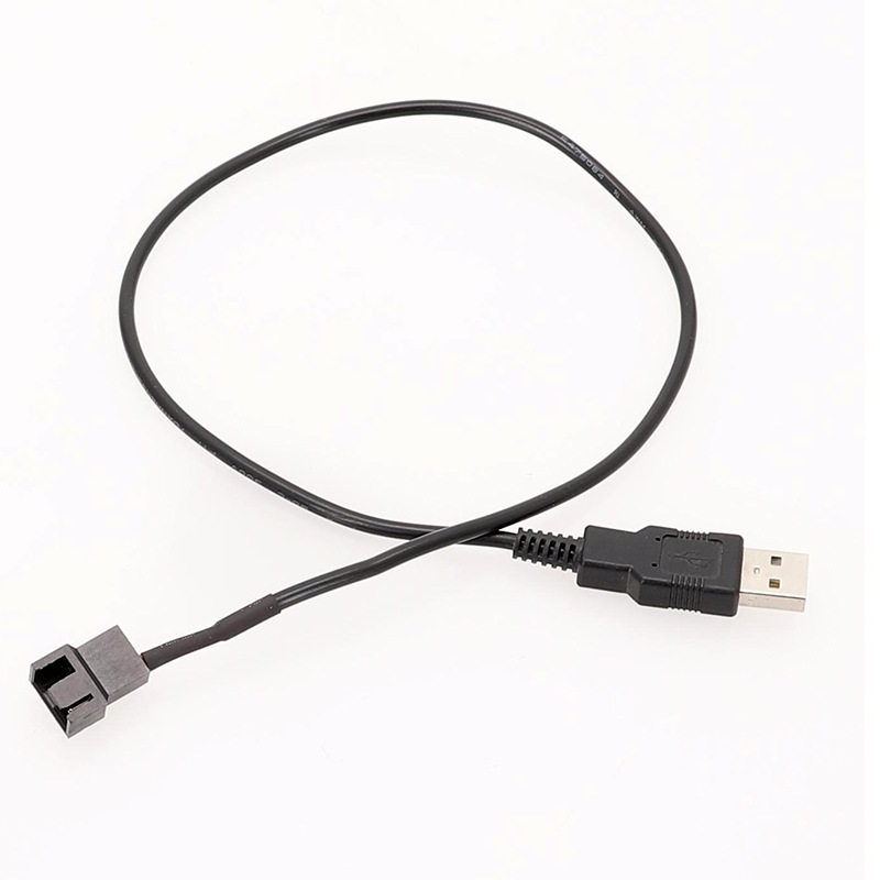 USB转4Pin风扇线 USB转CPU风扇线 笔记本桌5V 黑色 白色