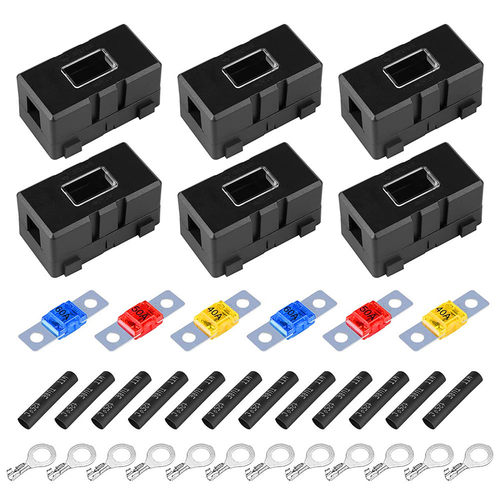 热销ANS-h汽车保险丝座40A50A60A小平插保险片6件装 速卖通