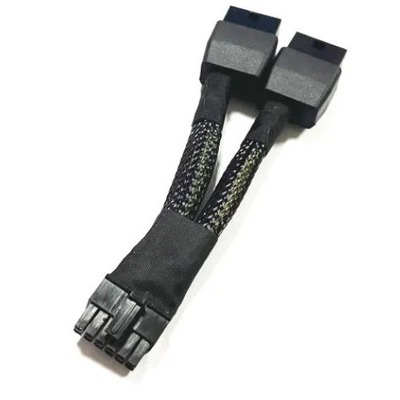 双8母转12P线10CM RTX3070 RTX3090显卡供电线 12针显卡线 编织网