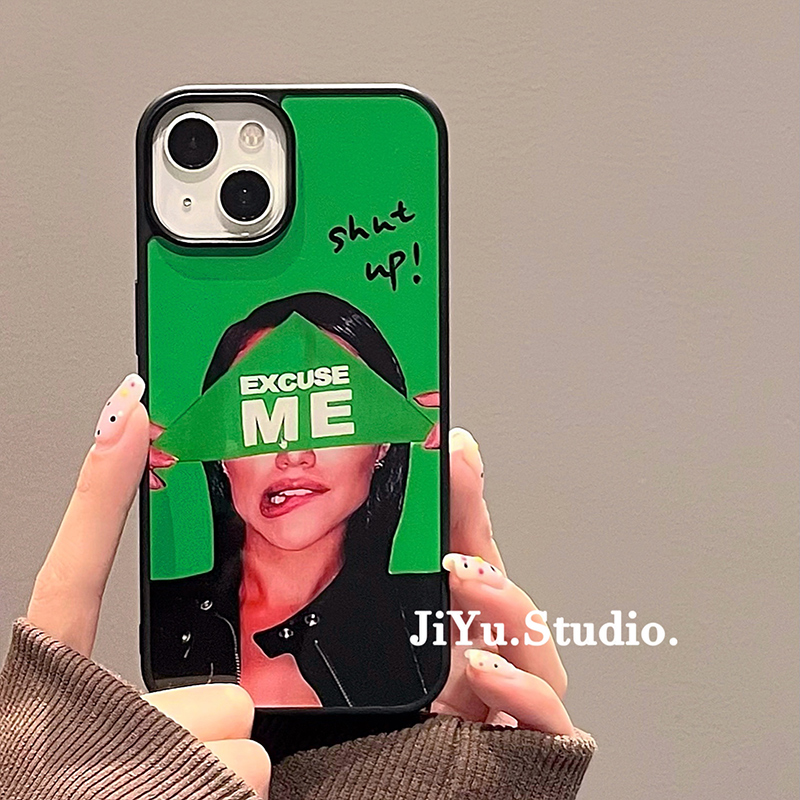 小众欧美咬唇女孩适用苹果手机壳