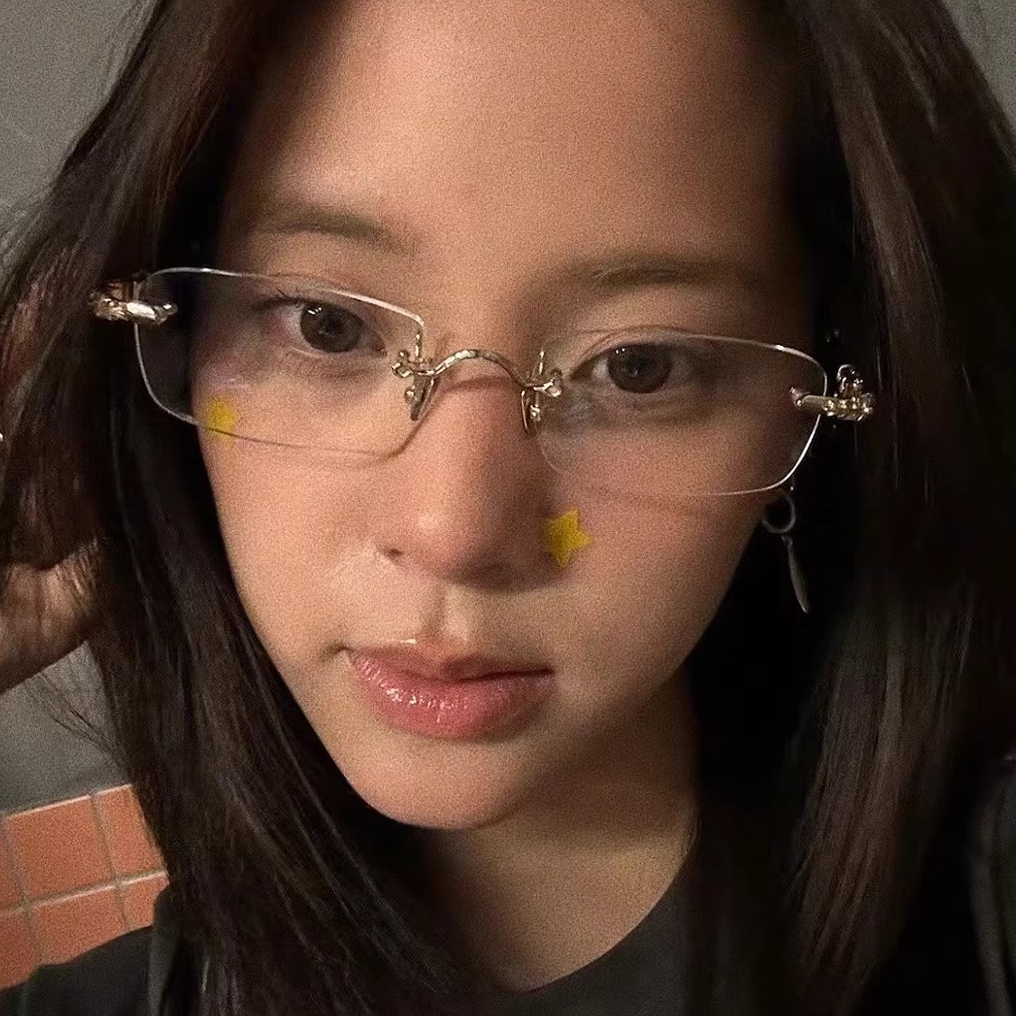 欧阳娜娜同款~纯钛无框近视眼镜