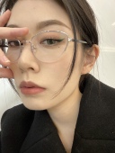 QIUQIU 原创小众轻质又抓脸可配近视防蓝光女镜框 猫眼半框