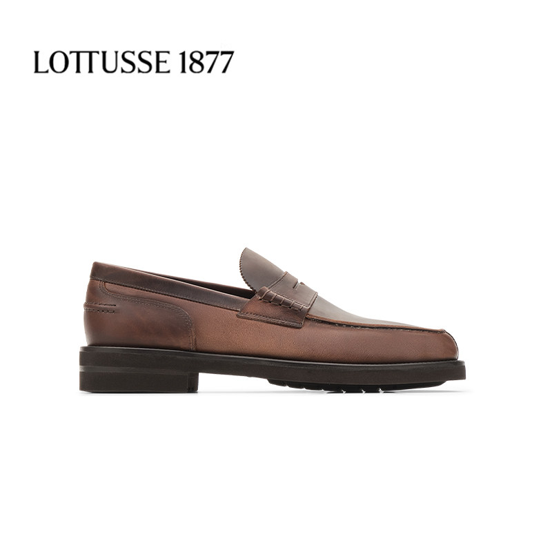 LOTTUSSE/乐途仕LOTTUSSE乐途仕手工牛皮商务休闲男乐福鞋一脚蹬