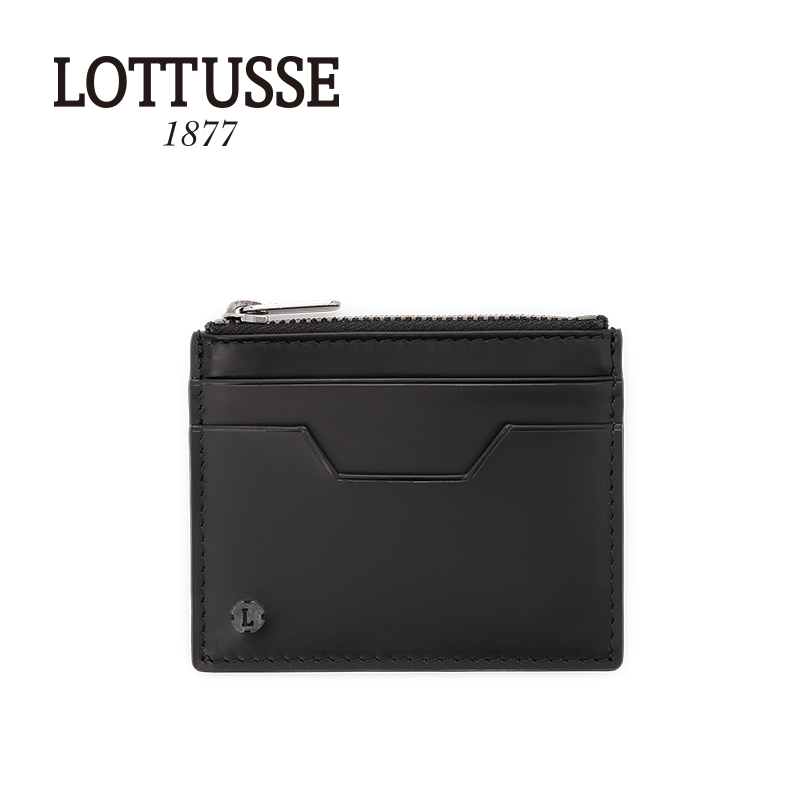 LOTTUSSE/乐途仕简约短款牛皮卡包钱包口袋包9.6X7.7cm