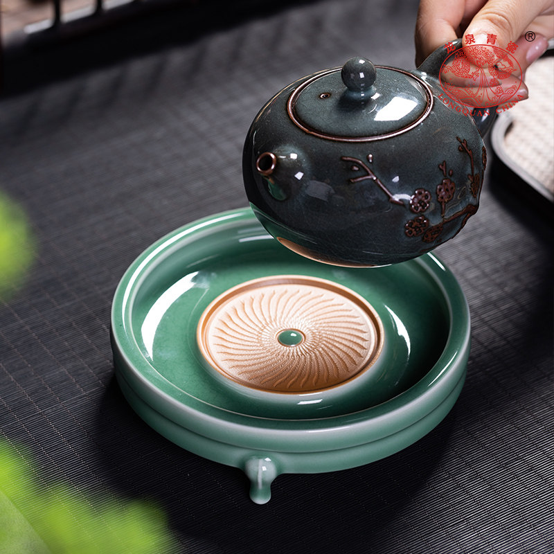 龙泉青瓷壶垫壶承干泡台茶盘养壶储水底座壶托手工跳刀功夫茶具,餐饮具,茶道/零配,淘宝优惠券,粉丝福利购,淘宝优惠卷