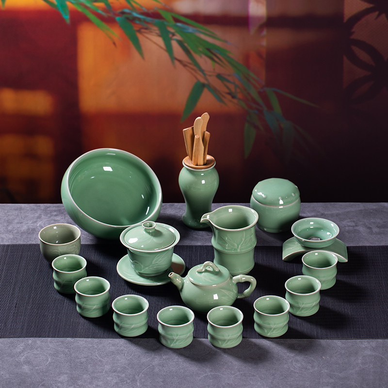 龙泉青瓷功夫茶具套装送礼家用图片