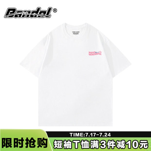 美式 oversize宽松短t恤2025夏款 ins小众圆领半袖 潮牌简约上衣夏季