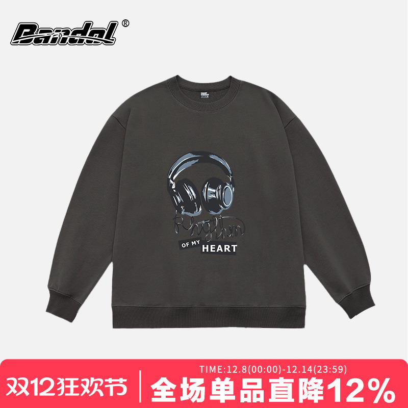 深灰色圆领卫衣oversize中性风