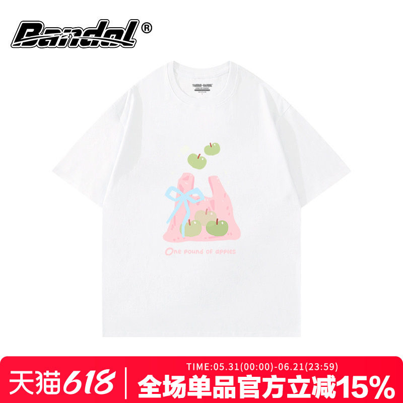 韩版少女感可爱卡通印花白色圆领短袖t恤女chic小清新百搭半袖潮
