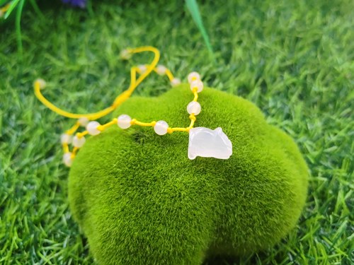 抱元守固秋季必戴金黄编绳貔貅脚链天然玉石正品黄龙玉貔貅链接