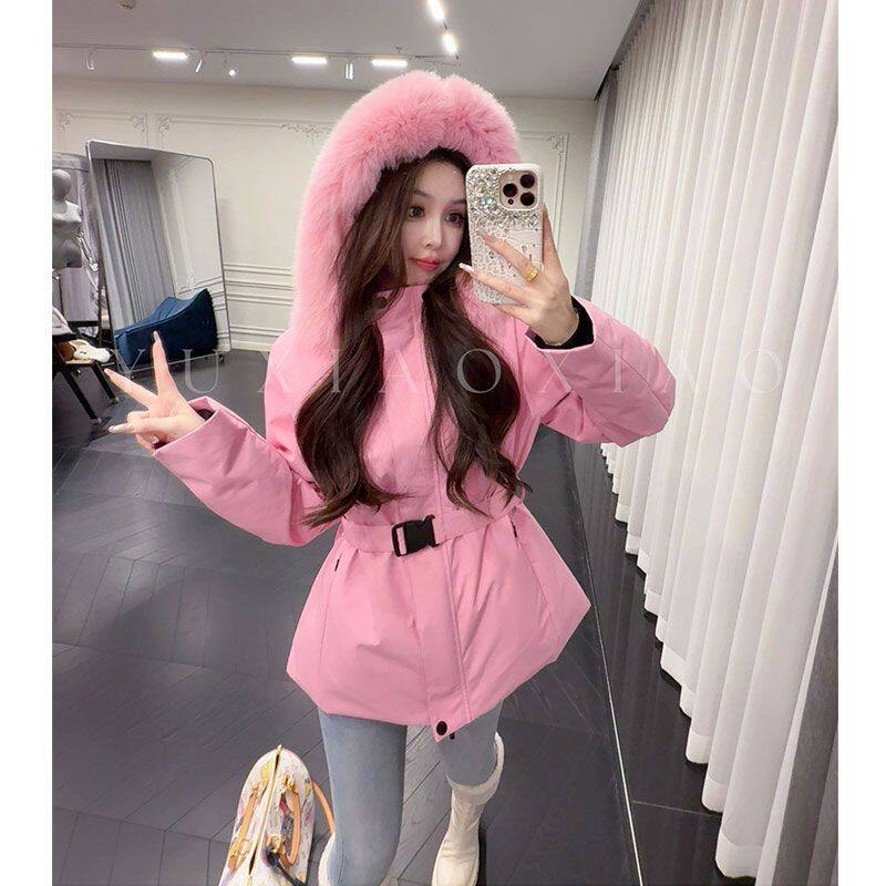 粉色工装新款克服滑雪服