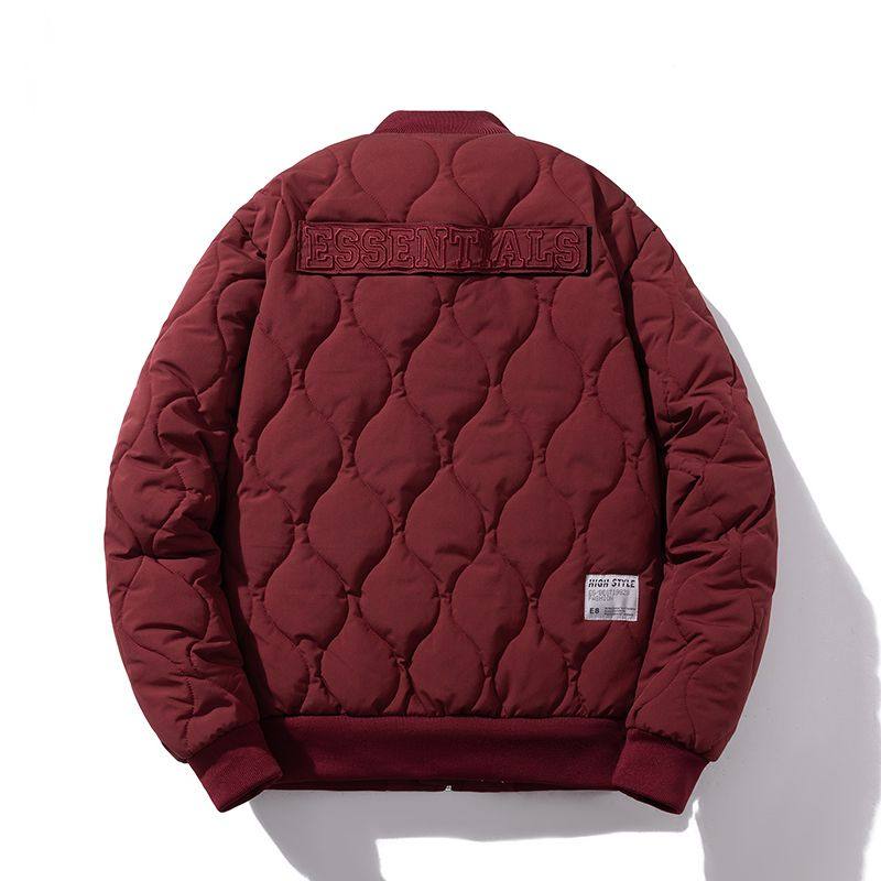 夏秋复古菱形格保暖棉衣外套男女情侣美式加厚棒球棉服飞行员夹克