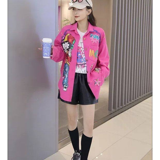 新品牛仔衬衫女外套中长