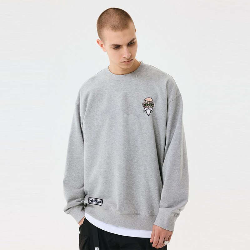 日系潮牌刺绣龟仙人圆领卫衣