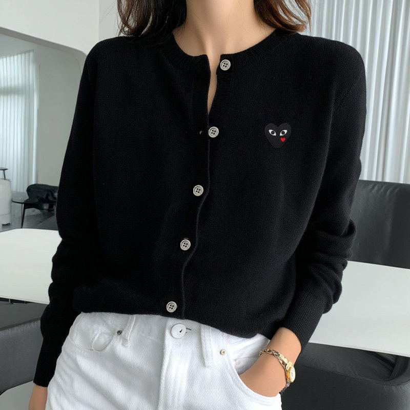 开衫外套针织衫爱心毛衣