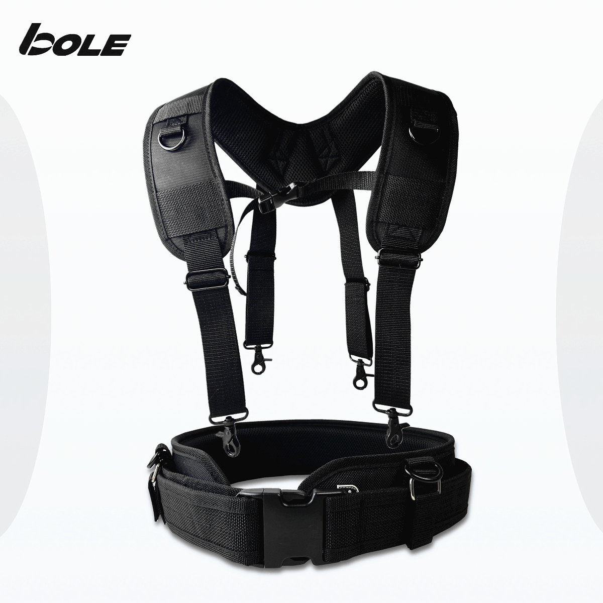 博勒BOLE护肩带蜂窝透气高品质四勾背带护腰工具腰包组织带加强型