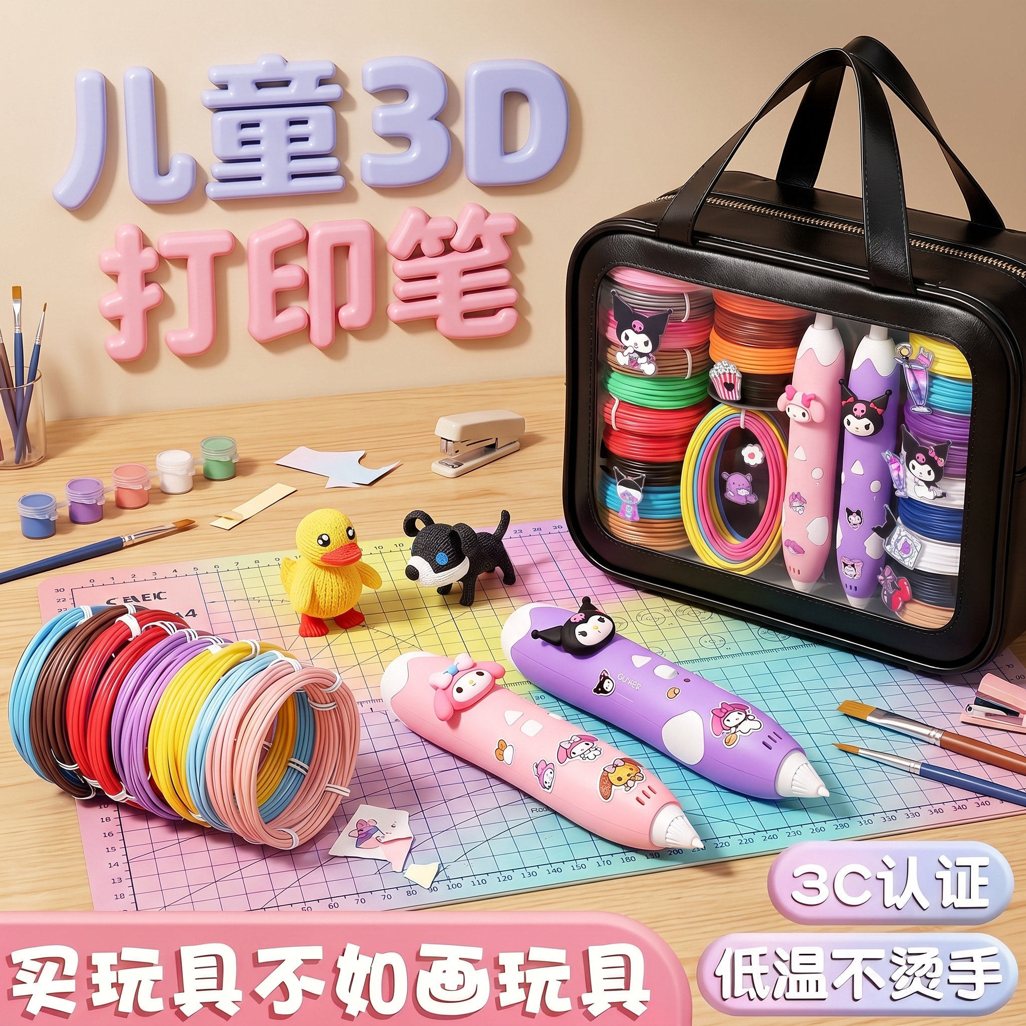 3D打印笔儿童款立体低温无毒不烫手绘画笔三d女孩益智六一节礼物