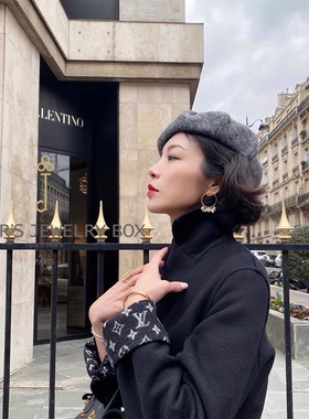 jinger法国原创小众设计师大小天然珍珠耳钉耳环