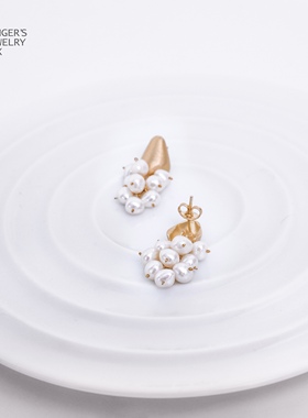 法国巴黎设计师新款法式串珠珍珠耳环女轻奢流苏