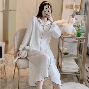 款 连新衣裙卡猫咪休闲春可外穿DQQ通家 睡裙女秋泡泡棉长袖 中长款