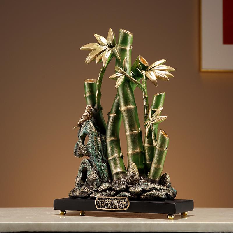 节节高升竹摆件关创意装饰品树脂厂家节节高升子酒品柜玄工艺乔迁