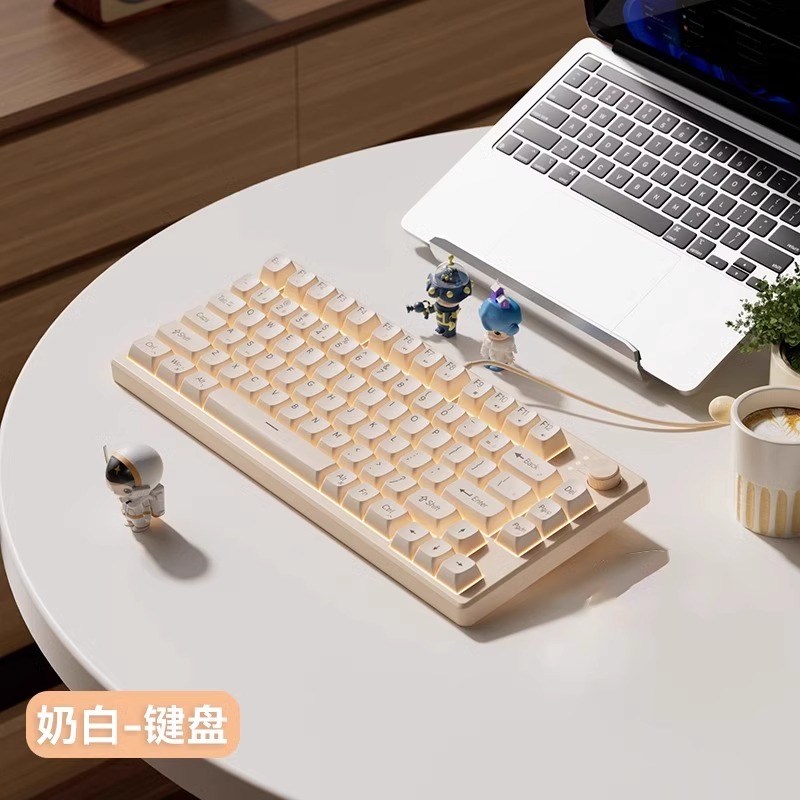 梦族Z75P+静音键盘滑鼠组 有线PBT键帽防水防尘 75%尺寸图片