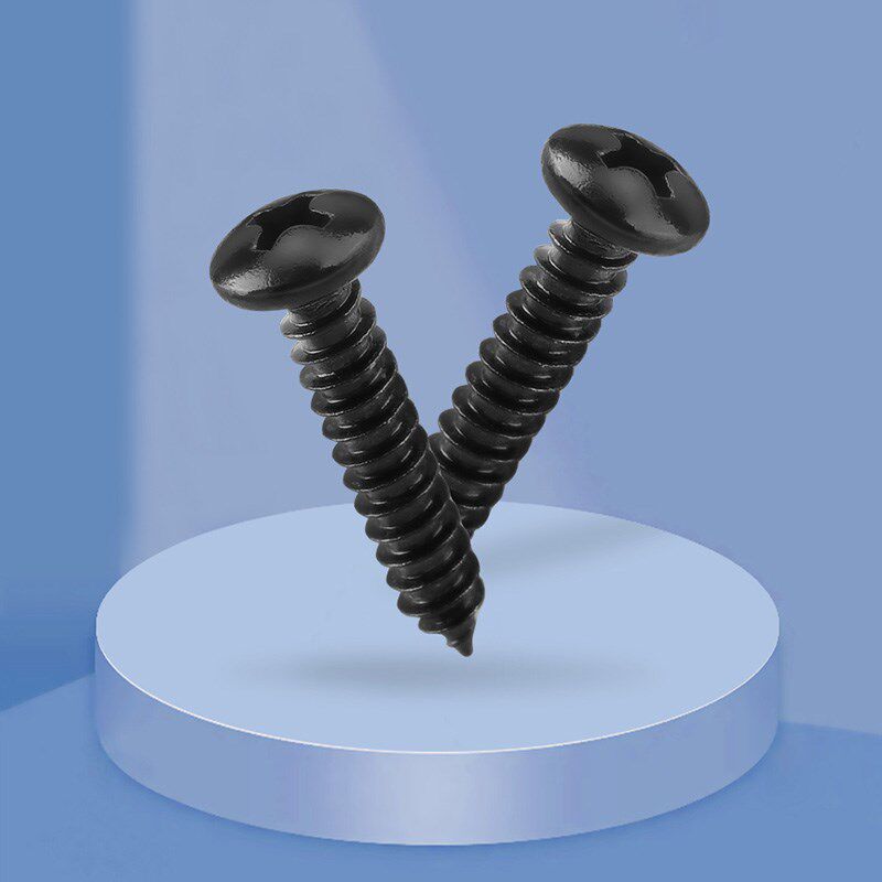 黑色304不锈钢十字圆头大全防锈螺丝电瓶音箱喇叭粗牙自攻螺丝