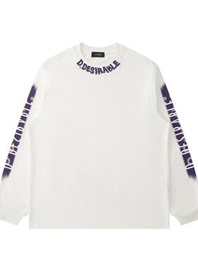 D.Desirable NY City vibe-陨石拉浆胶印长袖T恤 王鹤棣