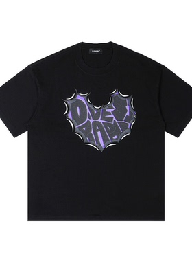 D.Desirable NY City vibe-立体拉浆龟裂短袖印花T恤