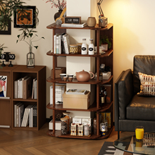 书架置物架多层实木落地转角书柜靠墙家用现代创意客厅收纳陈列架